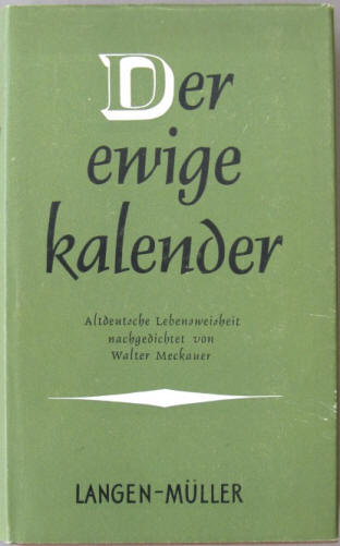 Walter Meckauer: Der ewige Kalender. Gedichte 1953.