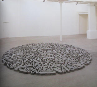 Richard Long art installation for Walking in Circles, signed by the artist.