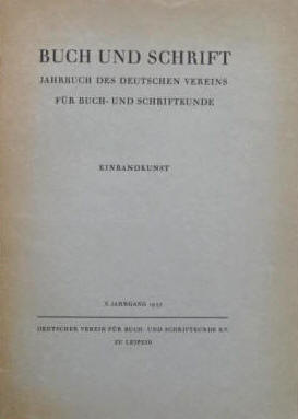 Erhard Klette: Jahrbuch der Einbandkunst 1937. Buchbinder.