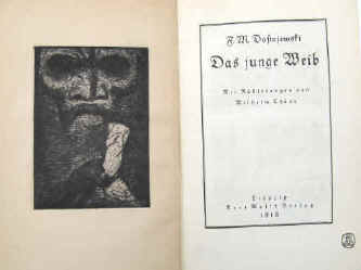 Wilhelm Thöny - F. M. Dostojewski: Das junge Weib. Radierungen. Kurt Wolff, 1918.