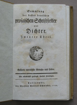 Gellerts moralische Gedichte und Lieder, 1790.