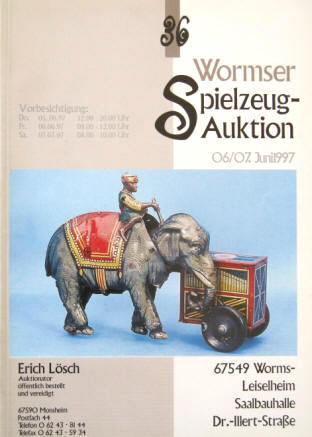 36. Wormser Spielzeug Auktion. Auktionskatalog Juni 1997.