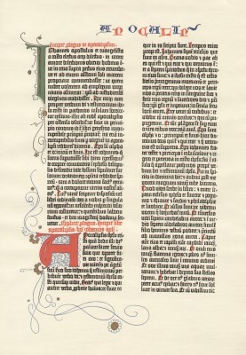 Offenbarung Johannes aus der Johannes Gutenberg Bibel in Mainz.