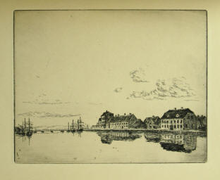 10 original etchings by the Danish artist Johan Rohde 1856-1935.