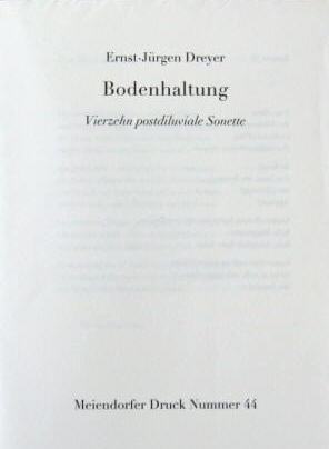 Ernst-Jürgen Dreyer. Meiendorfer Druck. Bodenhaltung. 2000.