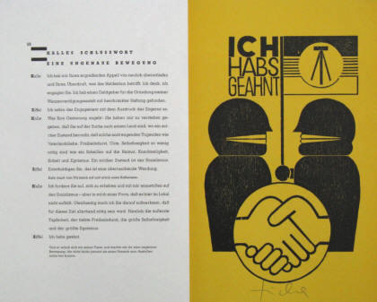Hans Ticha Holzschnitt zu Bertolt Brecht Kalles Schlusswort aus Flüchtlingsgespräche
