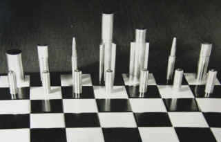 Schachfiguren aus massivem Kupfer von der Objektkünstlerin Elke Rehder