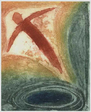 Hermann Hesse - dream - angel - etching by Elke Rehder