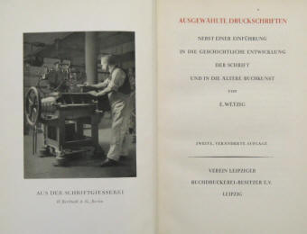 Emil Wetzig: Ausgewählte Druckschriften , Leipzig 1925.