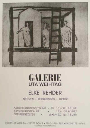 Ausstellungsplakat der Stormarner Künstlerin Elke Rehder in der Galerie Uta Weihtag