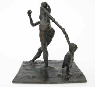 Bronzeskulptur "Mutter und Kind" Bildhauerin und Objektkünstlerin Elke Rehder