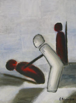 Schach Angriff Gemälde auf Leinwand, Künstler Elke Rehder, 2017