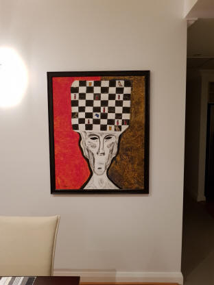 chess painting by Elke Rehder to the chess story by Stefan Zweig