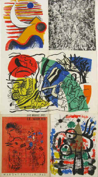 Chagall, Calder, Leger, Miro, Fidler, Adhemar, Queneau, Prevert Derriere le Miroir No 121-122