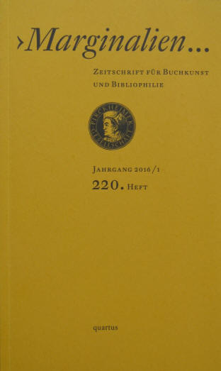 Marginalien Zeitschrift der Pirckheimer-Gesellschaft im quartus-Verlag