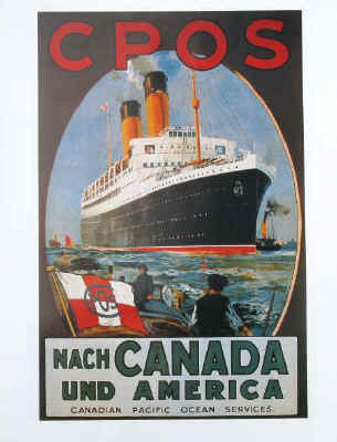 Odin Rosenvinge: CPOS nach Canada und America. Canadian Pacific Ocean Services. Marine Art Poster.