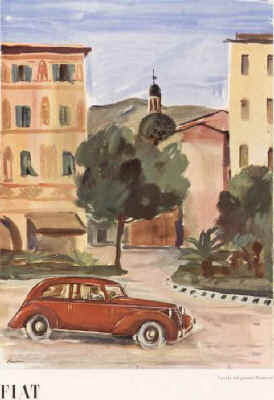 Enrico Paulucci: FIAT 1500 paesaggio automobil, Torino 1940. 