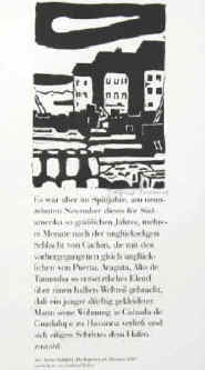 Teuber, Gottfried, geb. 1937 / Sealsfield, Charles "Das Kajütenbuch, Havanna 1816". Signiert. Handsignierter Original Linolschnitt von Gottfried Teuber zu Charles Sealsfield. 