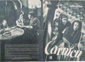 Carmen. Nach der Oper von Georges Bizet.  Illustrierte Film-Bühne Nr. 232, München ( 1947 ). 4 Seiten mit Fotos in Kupfertiefdruck. Regie: Christian Jaque. Mit Vivian Romance, Jean Marais, Marguerite Moreno, Lucien Coedel, Bernard Blier, Julien Bertheau. 