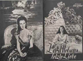 Lord Nelsons letzte Liebe ( Lady Hamilton ).  Illustrierte Film-Bühne Nr. 378, München ( 1949 ). 4 Seiten mit Fotos in Kupfertiefdruck. Regie: Alexander Korda. Musik: Niklos Rozsa. Mit Vivien Leigh, Laurence Olivier, Allan Mowbray, Sara Aligood u.a. Front-Cover gestaltet von Max Moritz.