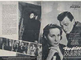 Der dritte Mann ( The Third Man ).   Illustrierte Film-Bühne Nr. 512, München ( 1950 ). 4 Seiten mit Fotos in Kupfertiefdruck. Regie: Carol Reed. Musik: Zither Anton Karas. Mit Joseph Cotten, Alida Valli, Orson Welles, Trevor Howard, Paul Hörbiger, Erich Ponto, Ernst Deutsch, Hedwig Bleibtreu