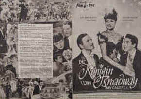 Die Königin vom Broadway ( My Gal Sal ). Musikalische Revue.  Illustrierte Film-Bühne Nr. 742, München ( 1949 ). 4 Seiten mit Fotos in Kupfertiefdruck. Mit Rita Hayworth, Victor Mature, John Sutton, Carole Landis