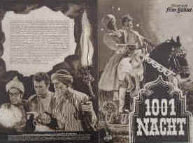 1001 Nacht ( Tausendundeine ).  Illustrierte Film-Bühne Nr. 761, München ( 1950 ). 4 Seiten mit Fotos in Kupfertiefdruck. Regie: Alfred E. Grenn. Musik: Marlin Skiles. Mit Cornel Wilde, Evelyn Keyes, Richard Hale, John Abbott 