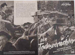 Der Todesverächter ( Whispering Smith ). Nach dem Roman von Frank H. Spearman.  Illustrierte Film-Bühne Nr. 784, München ( 1950 ). 4 Seiten mit Fotos in Kupfertiefdruck. Regie: Leslie Fenton. Musik: Adolf Deutsch. Mit Alan Ladd, Robert Preston, Brenda Marshall, Donald Crisp