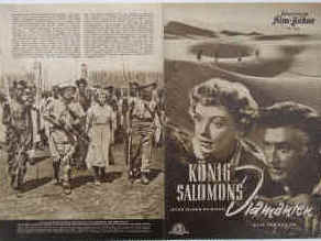 König Salomons Diamanten ( King Salomon's Mines ).  Illustrierte Film-Bühne Nr. 1218, München ( 1951 ). 4 Seiten mit Fotos in Kupfertiefdruck. Regie: Compton Bennett und Andrew Marton. Mit Deborah Kerr, Stewart Granger, Richard Carlson