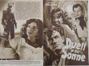 Duell in der Sonne. Originaltitel: Duel in the sun. Illustrierte Film-Bühne Nr. 1602, München ( 1952 ).  Regie: King Vidor. Musik: Dimitri Tiomkin. Mit Jennifer Jones, Gregory Peck, Joseph Cotten, Lionel Barrymore