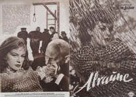 Alraune.  Illustrierte Film-Bühne Nr. 1708, München ( 1952 ). 4 Seiten mit Fotos in Kupfertiefdruck. Regie: Arthur Maria Rabenalt. Musik: Werner R. Heymann. Mit Hildegard Knef, Erich von Stroheim, Karlheinz Böhm, Rolf Henniger