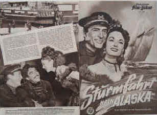 Sturmfahrt nach Alaska ( The World in his Arms ).  Illustrierte Film-Bühne Nr. 1768, München ( 1952 ). 4 Seiten mit Fotos in Kupfertiefdruck. Regie: Raoul Walsh. Musik: Frank Skinner. Mit Gregory Peck, Ann Blyth, Anthony Quinn, John McIntire u.a. Mit dem Robbenfänger aus San Francisco nach russisch Alaska