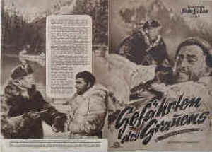 Gefährten des Grauens ( The Wild North ).  Illustrierte Film-Bühne Nr. 1813, München ( 1952 ). 4 Seiten mit Fotos in Kupfertiefdruck. Regie: Andrew Marton. Musik: Bronislau Kasper. Mit Stewart Granger, Wendell Corey, Cyd Charisse