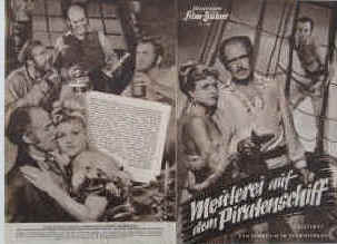 Meuterei auf dem Piratenschiff ( Mutiny ).  Illustrierte Film-Bühne Nr. 1939, München ( 1953 ). 4 Seiten mit Fotos in Kupfertiefdruck. Regie: Edward Dmytryk. Musik: Dimitri Tiomkin. Mit Mark Stevens, Angela Lansbury, Patric Knowles, Gene Evans