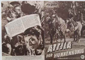 Attila der Hunnenkönig ( Sign of the Pagan ).  Illustrierte Film-Bühne Nr. 2714, München ( 1954 ). 4 Seiten mit Fotos in Kupfertiefdruck. Regie: Douglas Sirk. Mit Jeff Chandler, Jack Palance, Ludmilla Tcherina