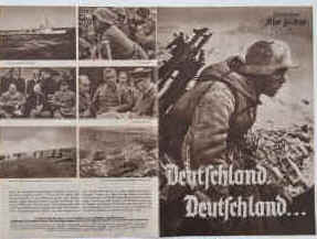 Deutschland, Deutschland.... Ein Dokumentarfilm über die Kämpfe der Deutschen Wehrmacht im 2. Weltkrieg. (Beiderseits der Rollbahn 2. Teil) Illustrierte Film-Bühne Nr. 2752, München ( 1955 ). 4 Seiten mit Fotos in Kupfertiefdruck. Produktionsleitung: Hans J. Gnamm. Musik: Rudolf Perak.