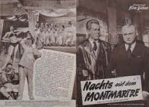 Nachts auf dem Montmartre ( Les Nuits de Montmartre ).  Illustrierte Film-Bühne Nr. 3054, München ( 1955 ). 4 Seiten mit Fotos in Kupfertiefdruck. Regie: Pierre Franchi. Musik: Camille Sauvage. Mit Jean-Marc Thibault, Louis Seigner, Genevieve Kervine, Jean Marchat 