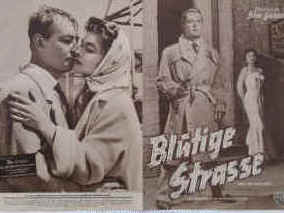 Blutige Straße ( Hell on Frisko Bay ).  Illustrierte Film-Bühne Nr. 3296, München (1955 / 1956 ). 4 Seiten mit Fotos in Kupfertiefdruck. Regie: Frank Tuttle. Musik: Max Steiner. Mit Alan Ladd, Edward G. Robinson. Joanne Dru 