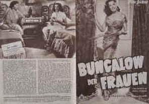 Bungalow der Frauen ( The Revolt of Mamie Stover ).  Illustrierte Film-Bühne Nr. 3303, München ( 1956 ). 4 Seiten mit Fotos in Kupfertiefdruck. Regie: Raoul Walsh. Musik: Hugo Friedhofer. Mit Jane Russell, Richard Egan, Joan Leslie