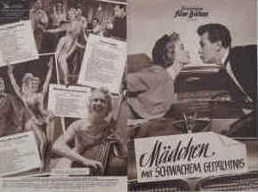 Mädchen mit schwachem Gedächtnis. Musikalisches Lustspiel.  Illustrierte Film-Bühne Nr. 3317, München ( 1956 ). 4 Seiten mit Fotos in Kupfertiefdruck. Regie: Geza von Cziffra. Musik: Michael Jary. Mit Germaine Damar, Peter Weck, Rudolf Platte, Loni Heuser, Heinz Erhardt, Hans Leibelt, Bully Buhlan, Bum Krüger