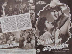 Die Uhr ist abgelaufen ( Night Passage ).  Illustrierte Film-Bühne Nr. 4088, München ( 1957 ).  Regie: James Neilson. Musik: Dimitri Tiomkin. Mit James Stewart, Audie Murphy, Dianne Foster 