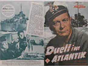 Duell im Atlantik ( The Enemy below ).( U-Boot Kommandant von Stolberg ) Illustrierte Film-Bühne Nr. 4107, München ( 1957 ). Regie: Dick Powell. Musik: Leigh Harline. Mit Robert Mitchum, Curd Jürgens spielt den Kommandanten von Stolberg. 