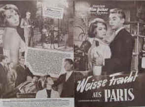 Weiße Fracht aus Paris ( Cargaison Blanche ).  Illustrierte Film-Bühne Nr. 4171, München ( 1958 ). 4 Seiten mit Fotos in Kupfertiefdruck. Regie: Georges Lacombe. Musik: Francis Lopez. Mit Francoise Arnoul, Renee Faure, Jean Claude Michel 