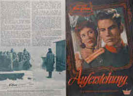 Auferstehung. Nach dem Roman von Leo Tolstoi.  Illustrierte Film-Bühne Nr. 4540, München ( 1958 ). Farbiges Front Cover. 4 Seiten mit Fotos in Kupfertiefdruck. Regie: Rolf Hansen. Musik: Mark Lothar. Mit Horst Buchholz, Myriam Bru, Elisabeth Flickenschildt, Tilla Durieux