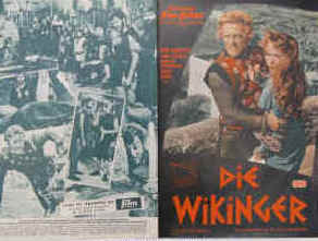 Die Wikinger ( The Vikings ).  Illustrierte Film-Bühne Nr. 4621, München ( 1958 ).  Regie: Richard Fleischer. Musik: Mario Nascimbene. Mit Kirk Douglas, Tony Curits, Ernest Borgnine, Janet Leigh