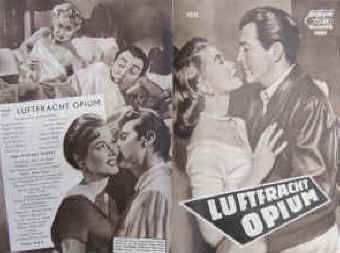 Luftfracht Opium. Nach dem Roman von Irwin Shaw. Originaltitel: Tip on a dead jockey Das Neue Filmprogramm Nr. 4145, Mannheim ( 1958 ) 4 Seiten mit Fotos in Kupfertiefdruck. Regie: Richard Thorpe. Musik: Miklos Rozsa. Mit Robert Taylor, Dorothy Malone, Gia Scala, Martin Gabel, Marcel Dalio, Jack Lord, Joyce Jameson.