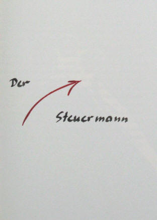 Franz Kafka Der Steuermann - gemalter Zwischentitel von Elke Rehder für das Künstlerbuch mit Erzählungen von Franz Kafka
