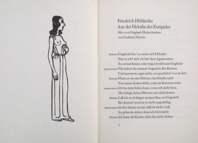 Gerhard Marcks Holzschnitte Friedrich Hölderlin aus der Hekuba des Euripides Edition Tiessen