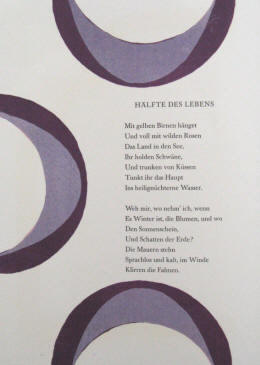 Robert Schwarz Lithographie Hölderlin Häfte des Lebens