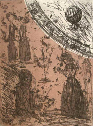 E. T. A. Hoffmann - Das Majorat Rolandsitten - Seraphine - etching by Elke Rehder